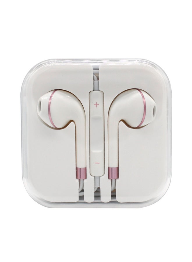Color 5 Generation Golden Edge Headset For Apple Android Mobile Phone Universal White Network Wire Control With Microphone Universal Version Headset-Color:Black