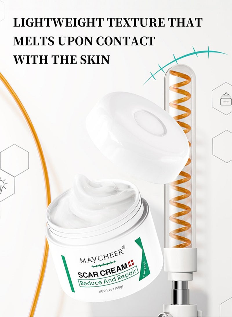 مايتشير كريم الندبات، جل إزالة الندبات، كريم تقليل وإصلاح علامات الجراحة والإصابات والحروق والتمدد، 50 جرام - Image 5
