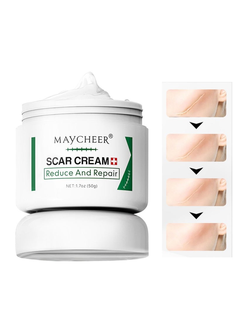 مايتشير كريم الندبات، جل إزالة الندبات، كريم تقليل وإصلاح علامات الجراحة والإصابات والحروق والتمدد، 50 جرام - Image 1