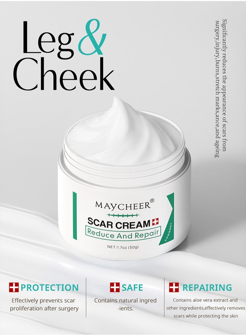 مايتشير كريم الندبات، جل إزالة الندبات، كريم تقليل وإصلاح علامات الجراحة والإصابات والحروق والتمدد، 50 جرام - Image 3