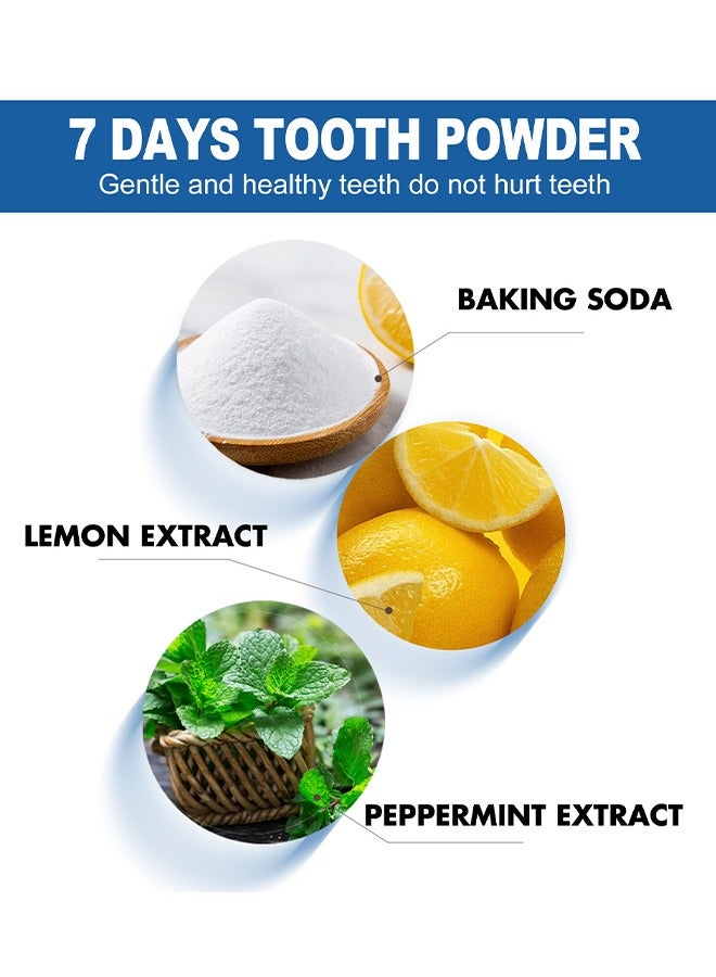 OUHOE 7 Days Tooth Powder -Teeth Turn White In Seven Day, Organic Vegan Fluoride Free Remineralizing Tooth Cleaning Powder 50ml - Image 4