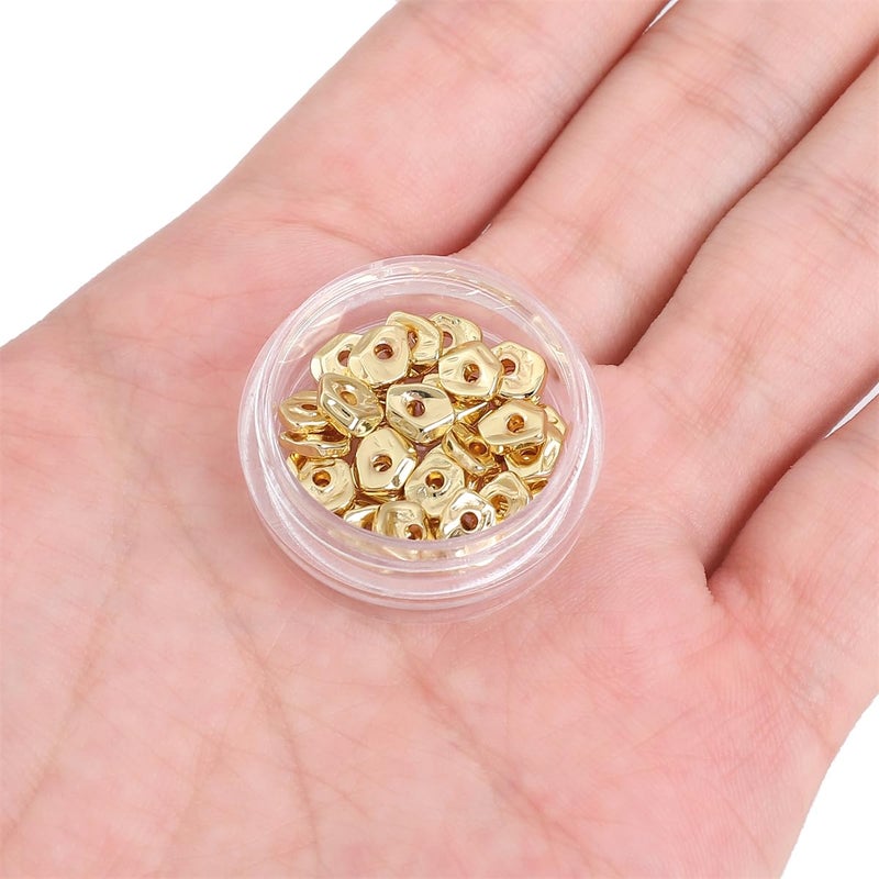 خرز BEADIA 14K مطلية بالذهب خرز فاصل غير منتظم 5x6 مللي متر 30 قطعة لصنع المجوهرات نتائج غير تشويه - Image 5