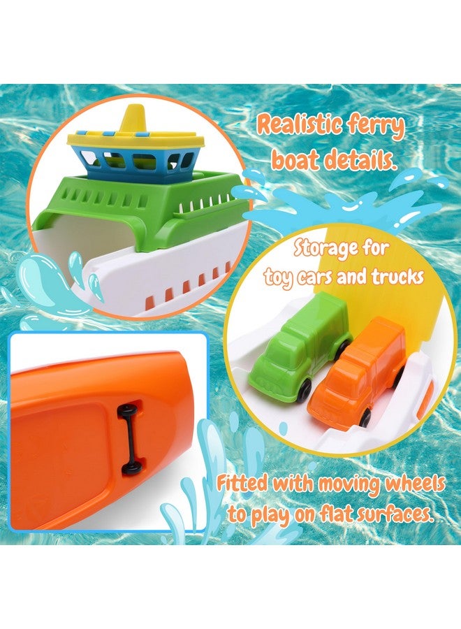 Toyland® 39cm (15") Colourful Ferry Boat with Moveable Ramps & 4 Mini Cars - Kids Floating Water Toy - Pool & Bathtime Toys - 3 Years+ - Image 4
