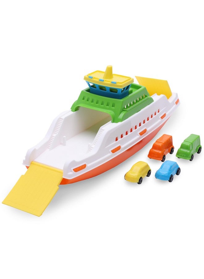 Toyland® 39cm (15") Colourful Ferry Boat with Moveable Ramps & 4 Mini Cars - Kids Floating Water Toy - Pool & Bathtime Toys - 3 Years+ - Image 3