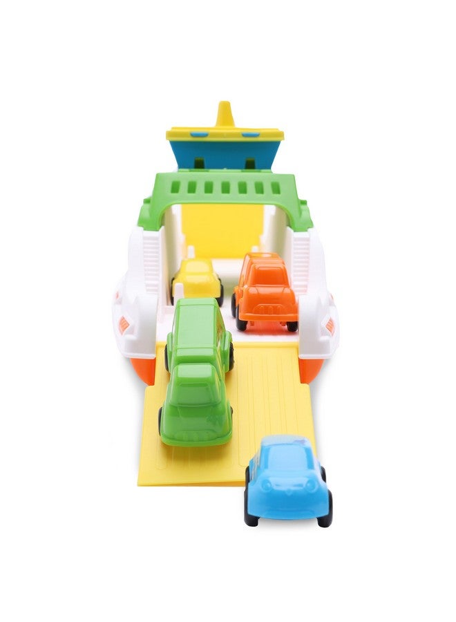 Toyland® 39cm (15") Colourful Ferry Boat with Moveable Ramps & 4 Mini Cars - Kids Floating Water Toy - Pool & Bathtime Toys - 3 Years+ - Image 2