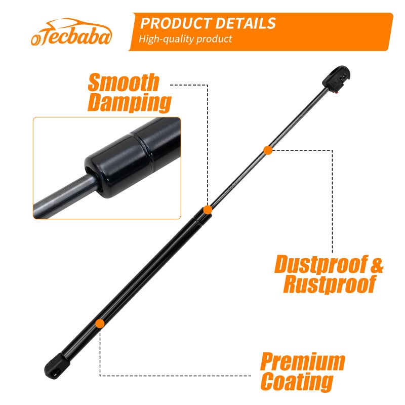 Tecbaba Hood Lift Supports Compatible with 2020-2026 Jeep Gladiator JT 2018-2026 Wrangler JLU Hood Support Struts Hood Dampers All Weather 1 Pair for 2025 Gladiator Accessories - Image 5