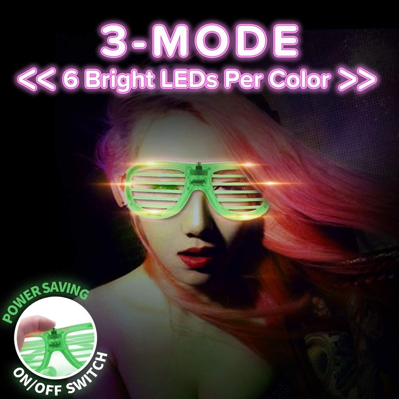M.Best 4 Pack Led Glasses 4 Colors Light Up Glasses Glow In The Dark Party Supplies Favor For Kids Adult Birthday Raves Halloween Christmas  New Year - Image 3