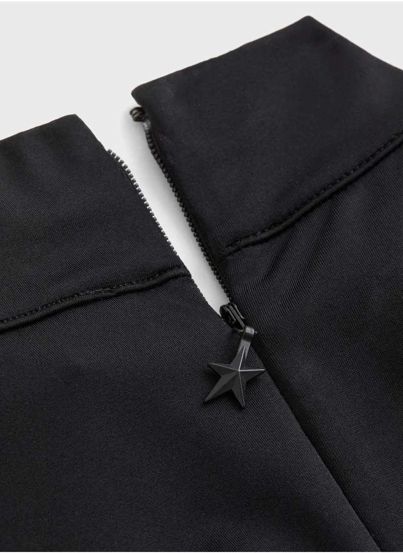 H&M High Neck Panelled Bodycon Dress