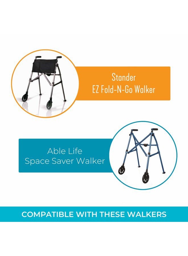 Stander NonSwivel Wheel Kit for EZ FoldNGo Walker and Able Life Space Saver Walker, Black, 2 Count - Image 4