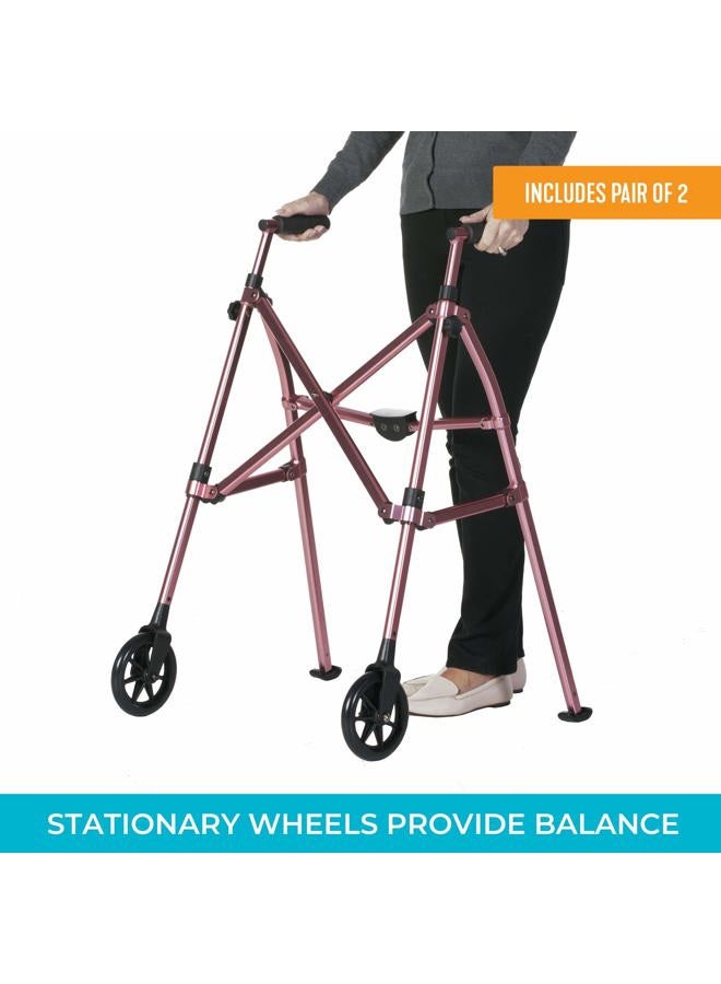 Stander NonSwivel Wheel Kit for EZ FoldNGo Walker and Able Life Space Saver Walker, Black, 2 Count - Image 2