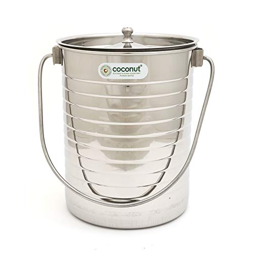 Coconut Stainless Steel Multipurpose U5 One Touch Ringer Milk Pot/Oil Container - 1 Unit - Diameter -4 Inches - Capacity -1000ML - Image 1