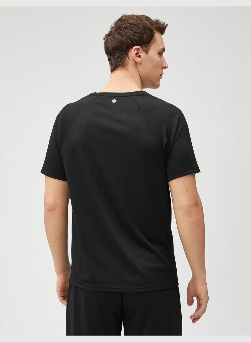KOTON Sport T-Shirt Slogan Printed Crew Neck Raglan Sleeve