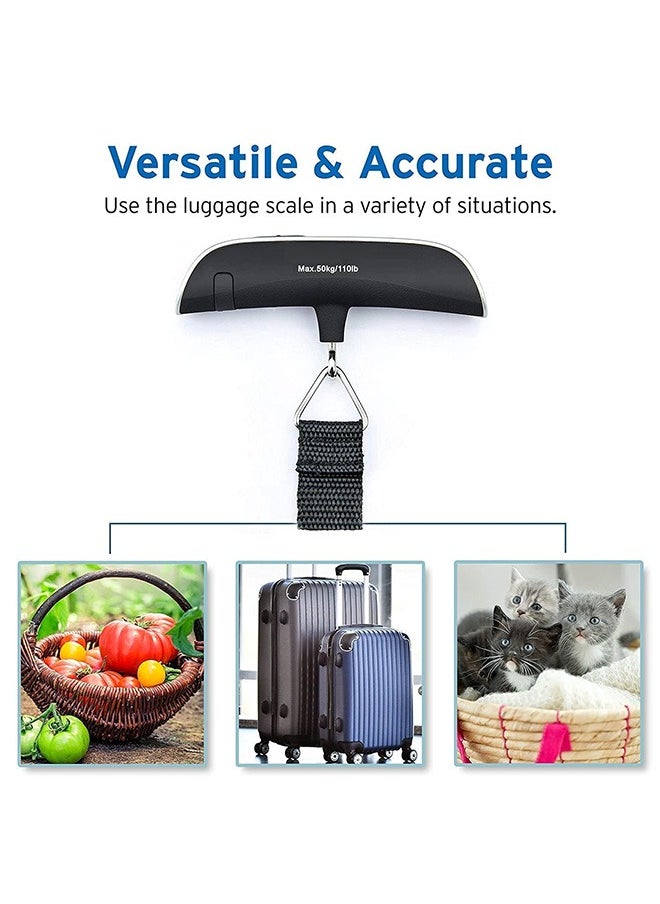 Lukadah - Digital Hanging Luggage Scale Portable Handheld Baggage Scale for Travel Suitcase Scale for Traveling with LCD Display 50kg/110lb - Image 1