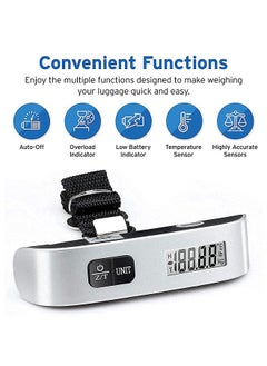 Lukadah Digital Hanging Luggage Scale Portable Handheld Baggage Scale for Travel Suitcase Scale for Traveling with LCD Display 50kg/110lb  - Image 5