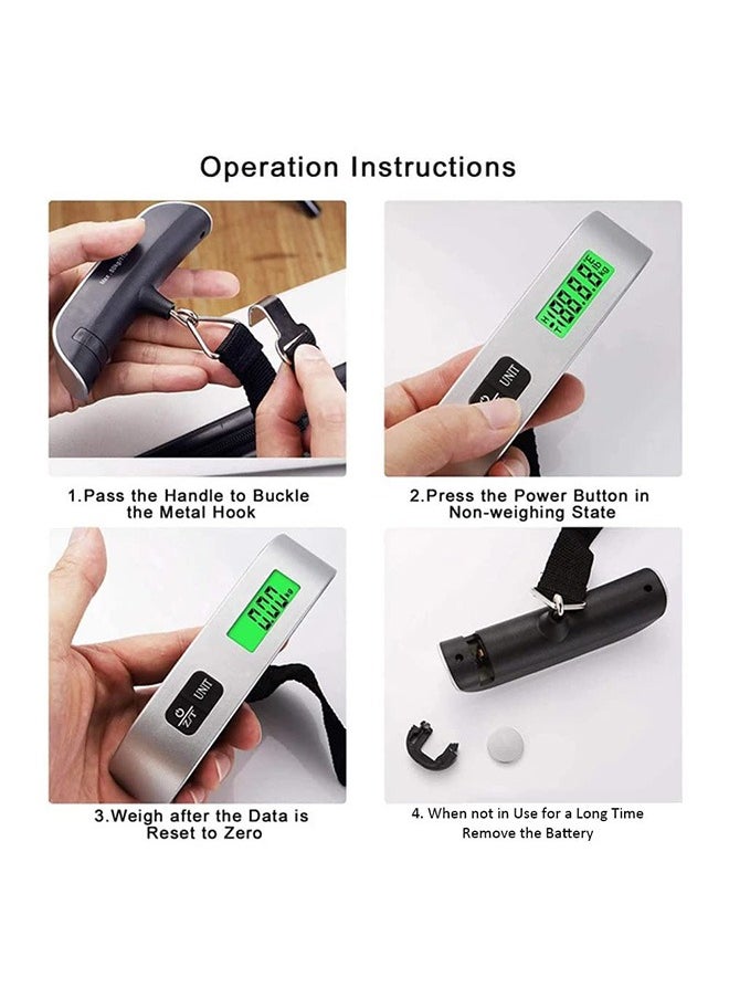 Lukadah - Digital Hanging Luggage Scale Portable Handheld Baggage Scale for Travel Suitcase Scale for Traveling with LCD Display 50kg/110lb - Image 1