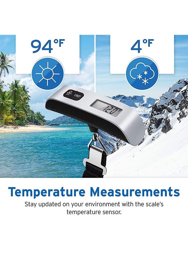 Lukadah - Digital Hanging Luggage Scale Portable Handheld Baggage Scale for Travel Suitcase Scale for Traveling with LCD Display 50kg/110lb - Image 1
