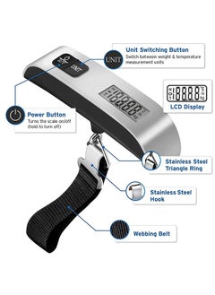 Lukadah Digital Hanging Luggage Scale Portable Handheld Baggage Scale for Travel Suitcase Scale for Traveling with LCD Display 50kg/110lb  - Image 2