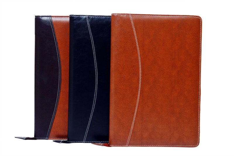 Amazinghind Leatherette Material Professional Files and Folders, Certificate, Documents Holder with 20 Leafs, Pack of 3 | Color: Brown,Black,Mix | Size-B4 - Image 1