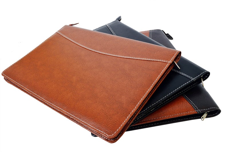 Amazinghind Leatherette Material Professional Files and Folders, Certificate, Documents Holder with 20 Leafs, Pack of 3 | Color: Brown,Black,Mix | Size-B4 - Image 4