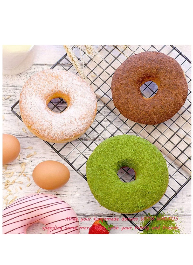 Generic - Silicone Doughnut Moulds – Pack of 3 Nonstick Donut Baking Trays – 6-Cavity Food-Grade Silicone Molds for Homemade Donuts, Cakes, Muffins, Bagels & More – Oven & Dishwasher Safe (Blue, Rose Red, Pink) - Image 1