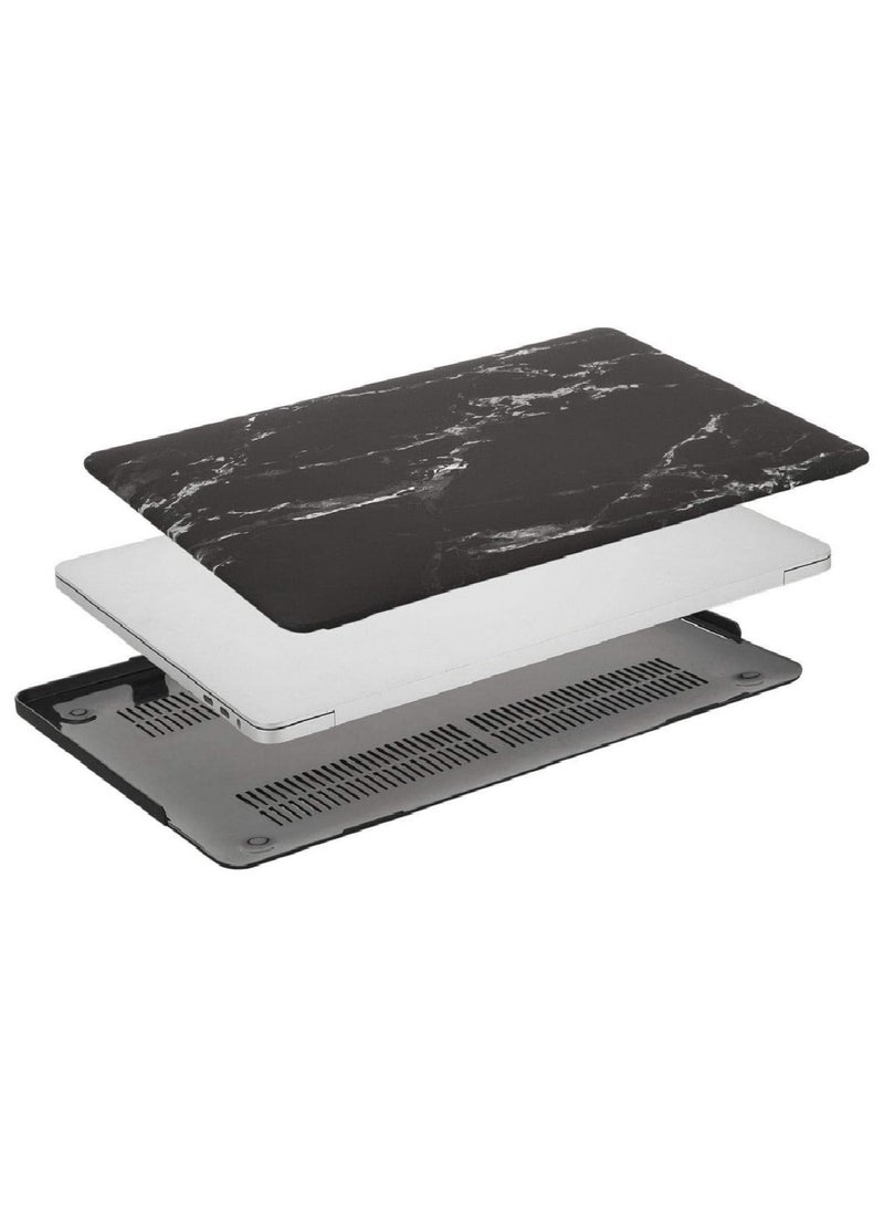 AMM - Plastic Hard Shell Case Cover Compatible with MacBook Air 13-Inch with Retina Display & Touch ID, Model:- M1 A2337/A2179/A1932 Release 2022/2021/2020/2019/2018, Black Gray Marble - Image 1