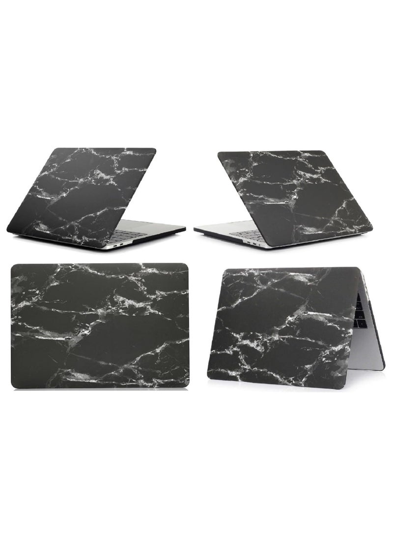AMM - Plastic Hard Shell Case Cover Compatible with MacBook Air 13-Inch with Retina Display & Touch ID, Model:- M1 A2337/A2179/A1932 Release 2022/2021/2020/2019/2018, Black Gray Marble - Image 1