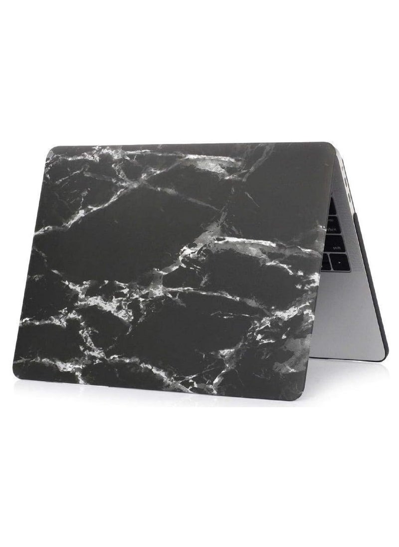 AMM - Plastic Hard Shell Case Cover Compatible with MacBook Air 13-Inch with Retina Display & Touch ID, Model:- M1 A2337/A2179/A1932 Release 2022/2021/2020/2019/2018, Black Gray Marble - Image 1