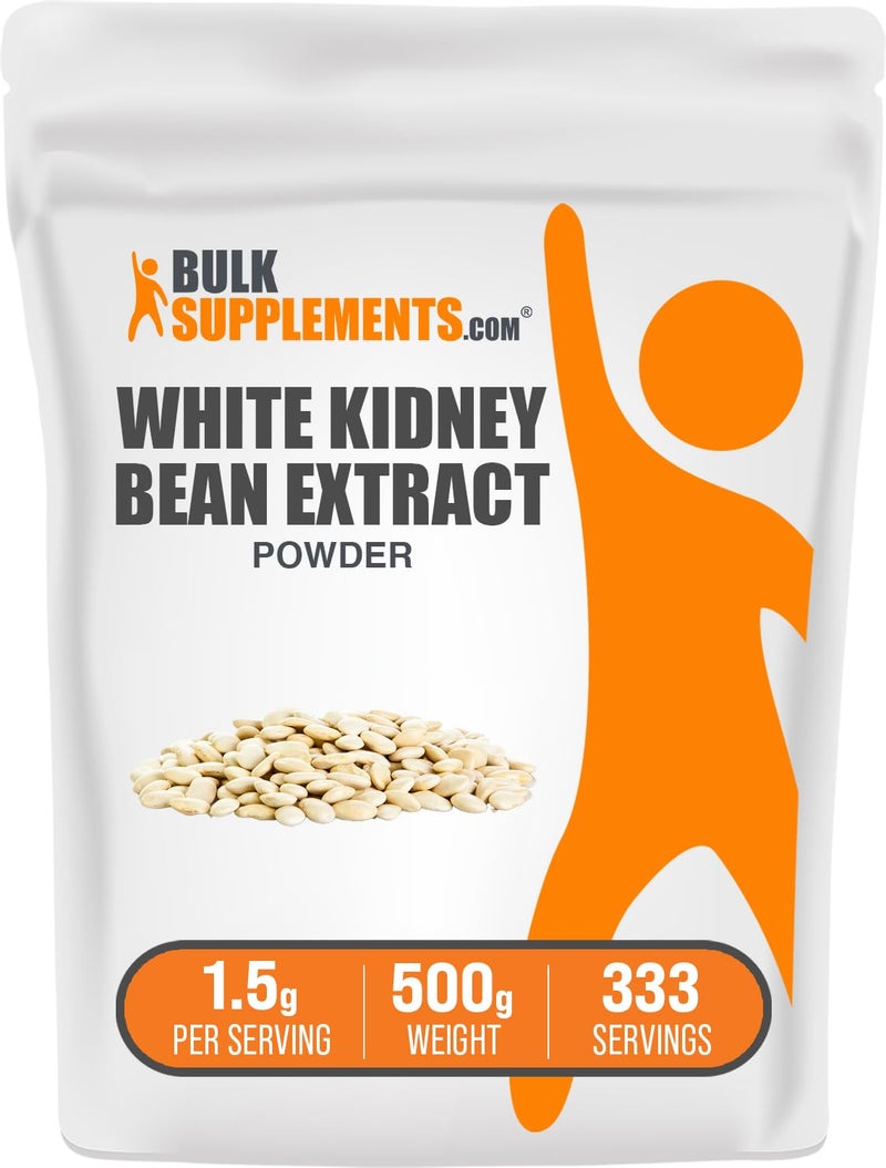 BulkSupplements BulkSupplementscom White Kidney Bean Extract Powder White Kidney Bean Powder Herbal Supplement Gluten Free 1500mg per Serving 500g 11 lbs Pack of 1 