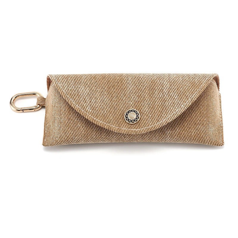 Trendy Portable Glasses Case Pouch with Hanging Hook - Soft Cloth, Flip-Top Design, Multiple Colors - Image 1