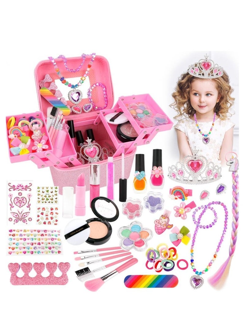 NOAEOU Girls Eyes Shadow Palette Toys Safe And Harmless Kit Play House Toy Cosmetic Princess Makeup Box Girl Beauty Fashion Toys Gift  - Image 1