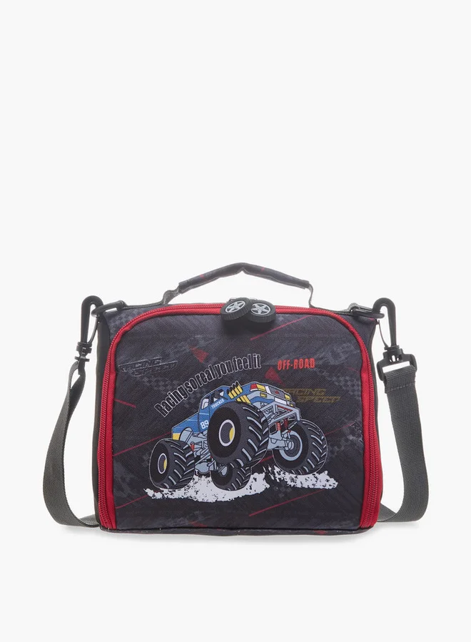 LBL by Shoexpress Boys Monster Truck Graphic Print Lunch Bag with Zip Closure