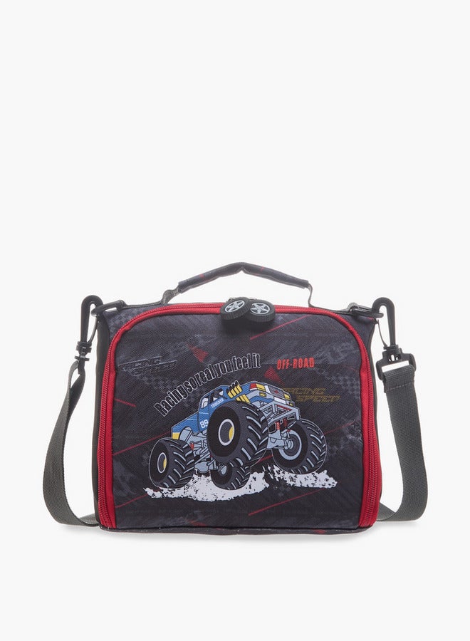 LBL by Shoexpress Boys Monster Truck Graphic Print Lunch Bag with Zip Closure  - Image 1