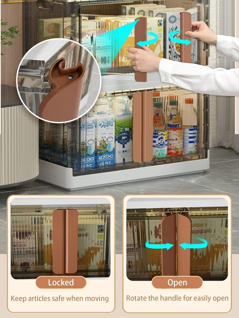 FINWARE Multipurpose Versatile Drawer Cabinet Storage Organizer Box Foldable Cupboard with Door Kids Wardrobe Clothes Collapsible Racks for Home Office BedroomWHITE GREY DRAWERS Double Door 4XL - Image 2