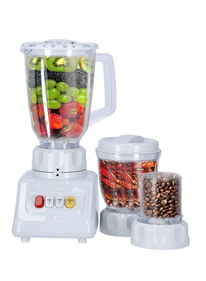 REFURA 3 in 1 Juicer Blender Chopper 400W White RE-10209 Countertop Blender Mixer with Stainless Steel Blade, Safety Lock System, 1.25L Unbreakable Jar, Grinding Cup | Kitchen Appliances - Image 1