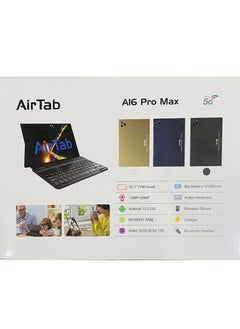 AirTab A16 Pro Max 5G Smart Tablet with 10.1 Inch Display 16GB RAM 1TB ROM 10000mAh Battery with Wireless Arabic Keyboard Black  - Image 3