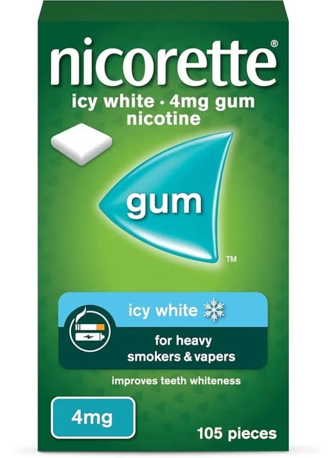 علكة نيكوريت آيس وايت نيكوتين 105 قطعة، 4 ملغ