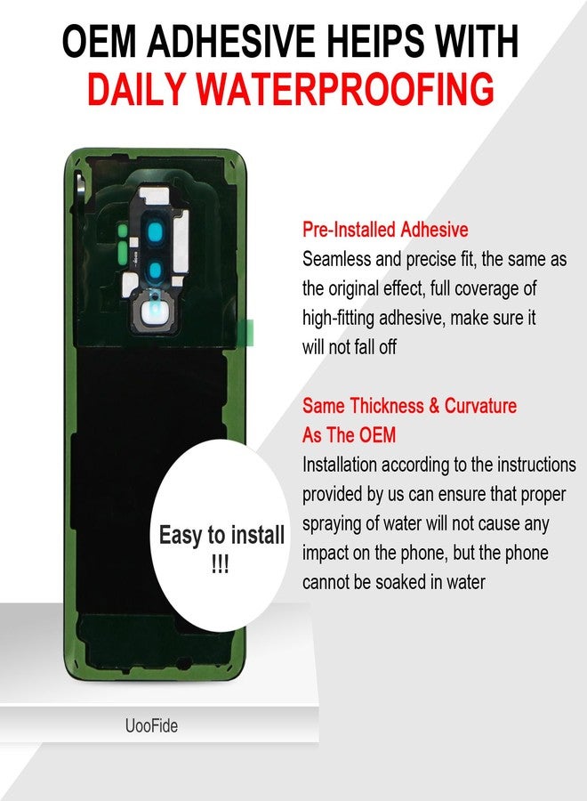 UooFide Compatible for Samsung Galaxy S9 Plus Back Glass Cover Replacement 6.2-Inches SM-G965 All Carriers with Installation Manual + Repair Tool Kit (Lilac Purple) - Image 3