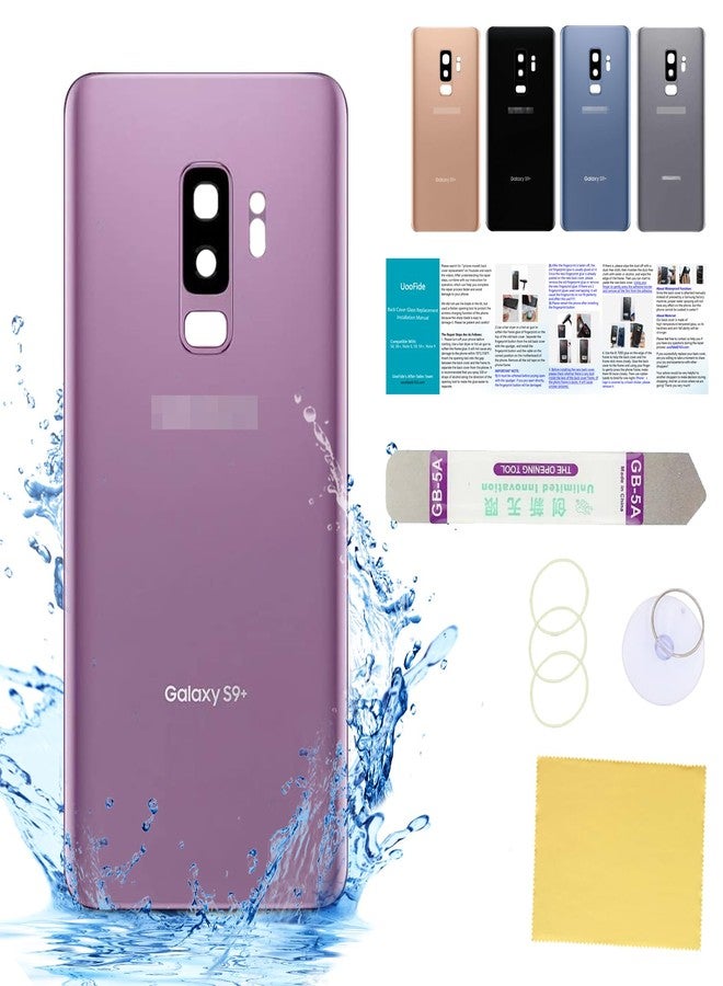 UooFide Compatible for Samsung Galaxy S9 Plus Back Glass Cover Replacement 6.2-Inches SM-G965 All Carriers with Installation Manual + Repair Tool Kit (Lilac Purple) - Image 1