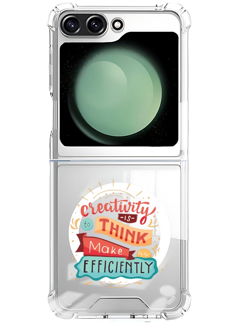 Theodor Magnetic Case for Samsung Galaxy Z Flip 6 Compatible with MagSafe Wireless Charging, Shockproof Phone Bumper Cover creativity is to think - Image 1