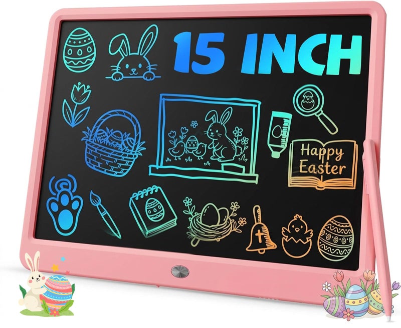 TEKFUN 15 Inch LCD Writing Tablet for Girls Ages 812 Large Drawing Tablet for Kids ScreenFree Writing Pad for Learning Quiet Time Creative Christmas Gift for 8 9 10 Year Old Girl Pink - Image 4