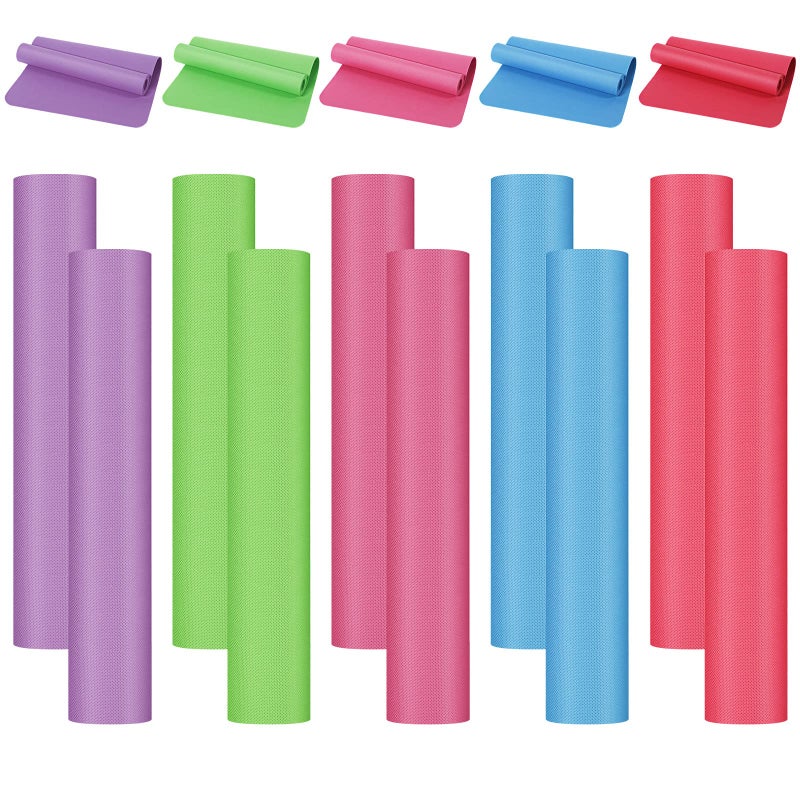 10 Pack Yoga Mats Bulk 68 x 24 x 4mm Thick Yoga Mats for Kids and Adult Gym Mats Bundle Latex Free Exercise Mats with Non Slip Texture for Outdoor Yoga Pilates or Workout Multicolor