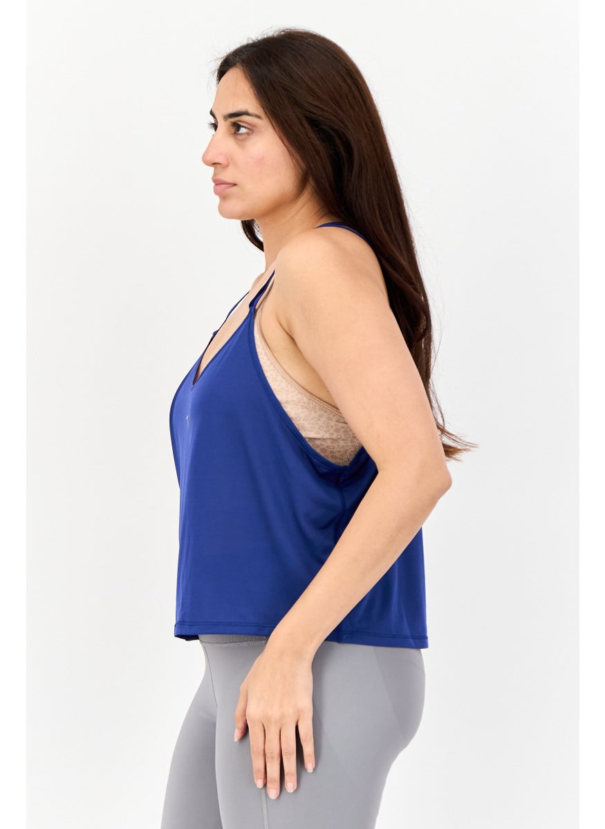 PUMA Women Regular Fit Sleeveless Training Top, Dark Blue  - Image 2