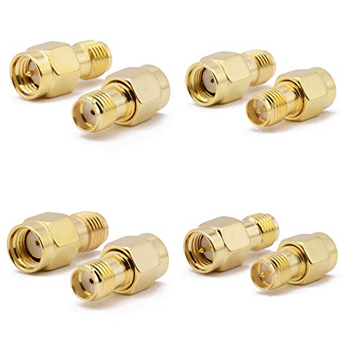 ALLiSHOP SMA Connectors Kit: RP-SMA Adapter Plug & Jack Straight & 90 Gold Plated Brass RF Coax Connectivity Set for FPV Antennas, Radio, Baofeng, Yaesu, IP Camera Project - Image 2