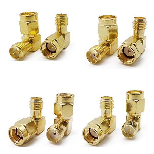 ALLiSHOP SMA Connectors Kit: RP-SMA Adapter Plug & Jack Straight & 90 Gold Plated Brass RF Coax Connectivity Set for FPV Antennas, Radio, Baofeng, Yaesu, IP Camera Project - Image 5