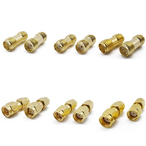 ALLiSHOP SMA Connectors Kit: RP-SMA Adapter Plug & Jack Straight & 90 Gold Plated Brass RF Coax Connectivity Set for FPV Antennas, Radio, Baofeng, Yaesu, IP Camera Project - Image 3