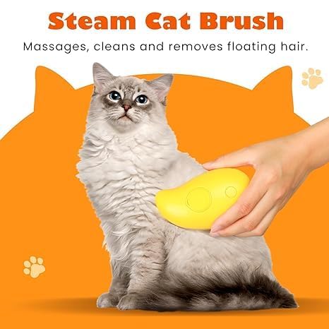 ATOOZED Cat Steam Brush, Dog Steam Brush, Steam Brush for Cats and Dogs, 2 In 1 Steamy Pet Brush, Steaming Pet Hair Brush, Cat and Dog Comb with Steam, Pet Grooming Brush for Cats (Steam Brush) - Image 3