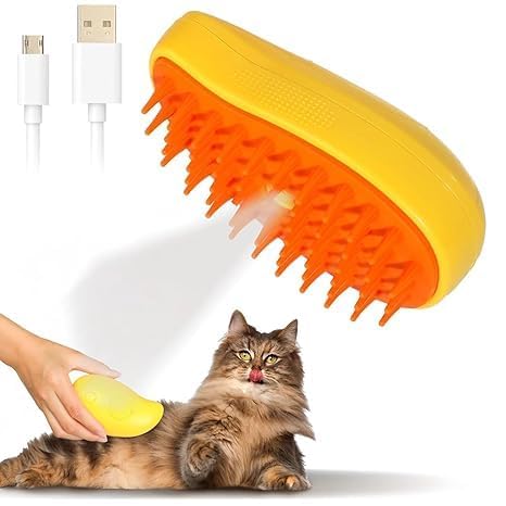 ATOOZED Cat Steam Brush, Dog Steam Brush, Steam Brush for Cats and Dogs, 2 In 1 Steamy Pet Brush, Steaming Pet Hair Brush, Cat and Dog Comb with Steam, Pet Grooming Brush for Cats (Steam Brush) - Image 2