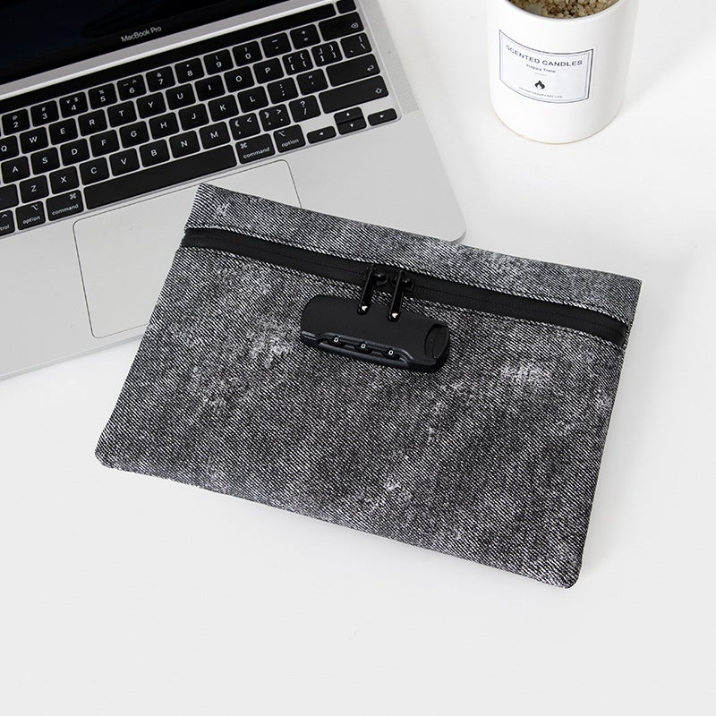 Password Lock Bag Anti-Theft Password Id Household Registration Book Passport Bank Card Real Estate Certificate Storage Bag - Image 1