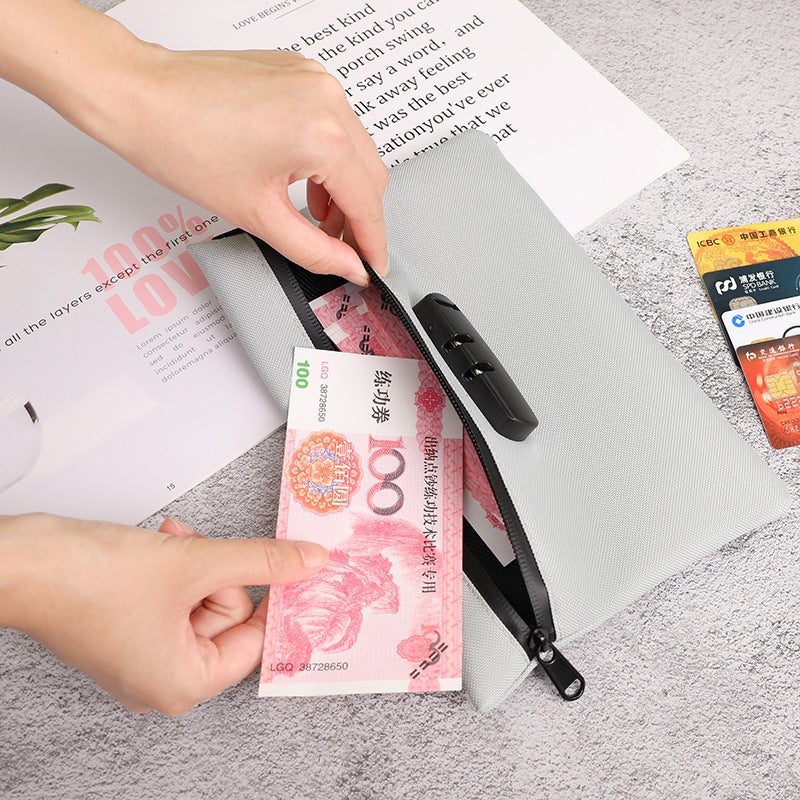 Password Lock Bag Anti-Theft Password Id Household Registration Book Passport Bank Card Real Estate Certificate Storage Bag - Image 4