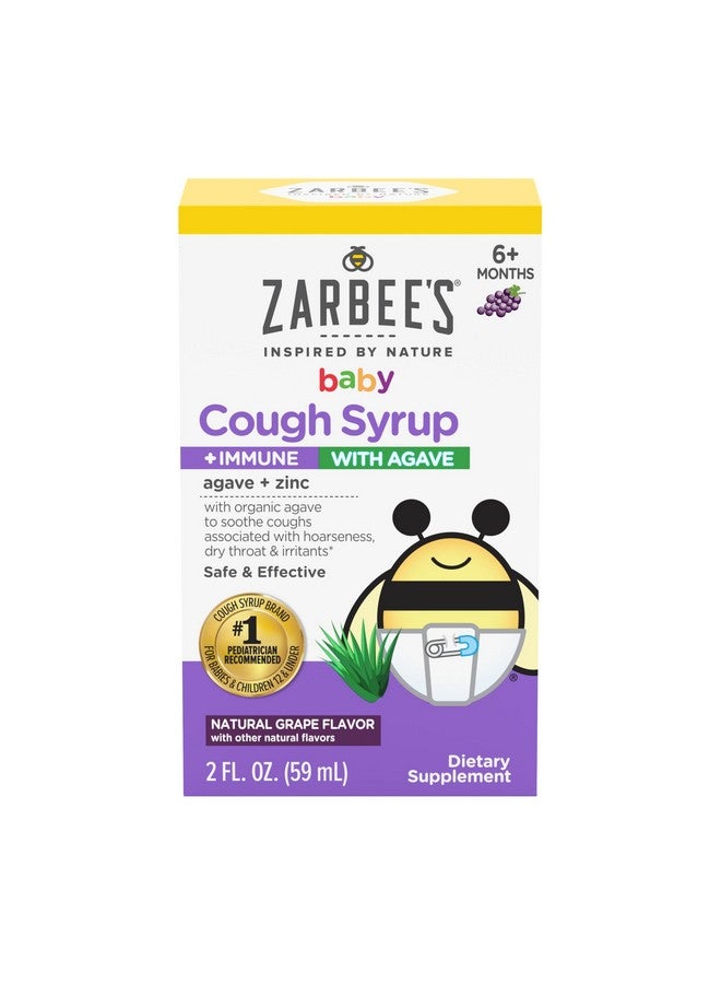 Zarbee's Baby Cough Syrup + Immune With Organic Agave + Zinc; Natural Grape Flavor; For Babies 6+ Months, 2 Fl Oz(Pack Of 1) - Image 1